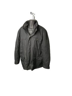 𝅺xl Hawke & Co Mens Coat Jacket Hidden Hood Black